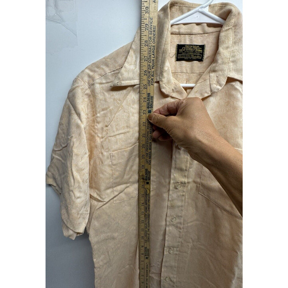 Vintage Sears Perma-Press Medium SHORT Sleeve SHIRT Wide Collar MADE IN JAPAN - Picture 10 of 11